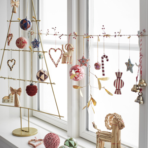 Handmade paper mache christmas ornaments