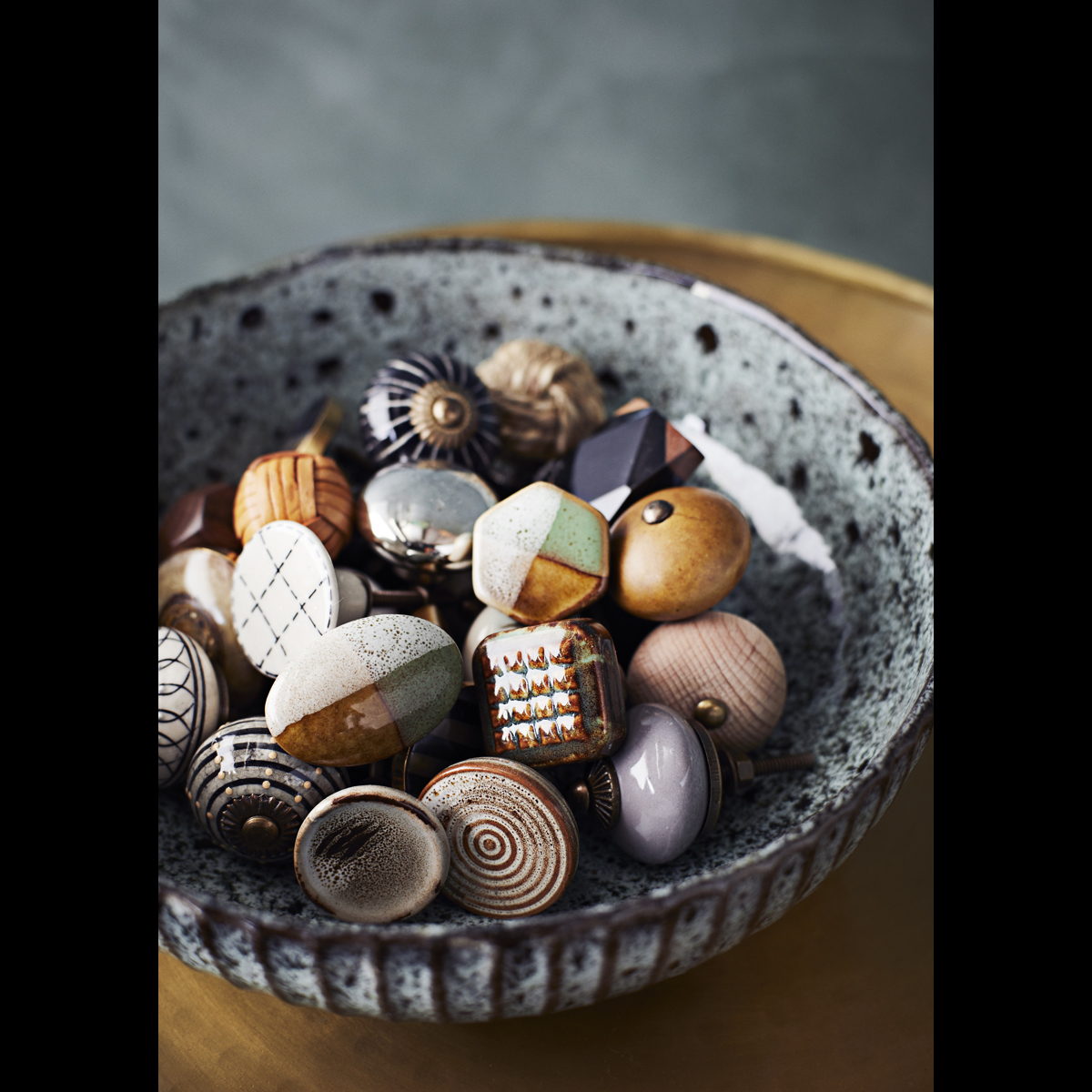 Handmade stoneware doorknob