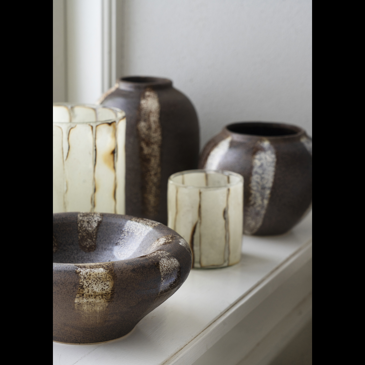 Striped glass votive
