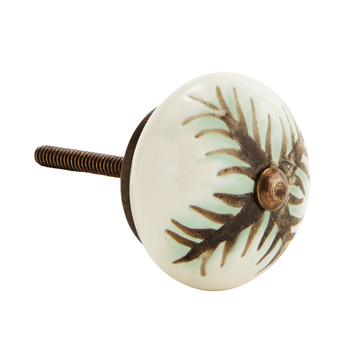 Hand-painted stoneware doorknob