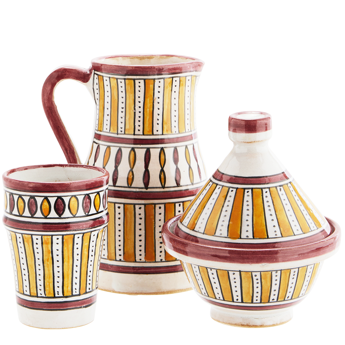 Hand painted stoneware tagine