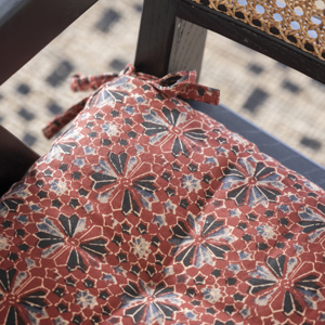 Printed cotton chair pad