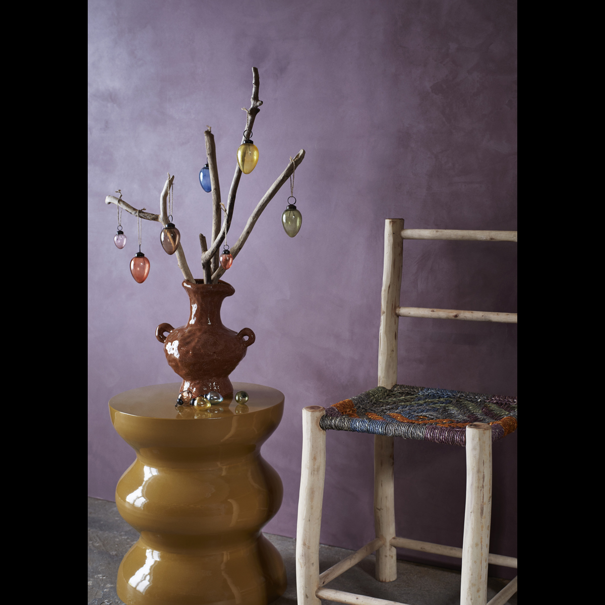 Wooden chair w/ seagrass