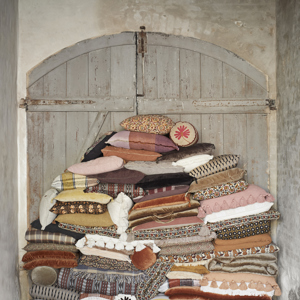 Velvet bolster cushion