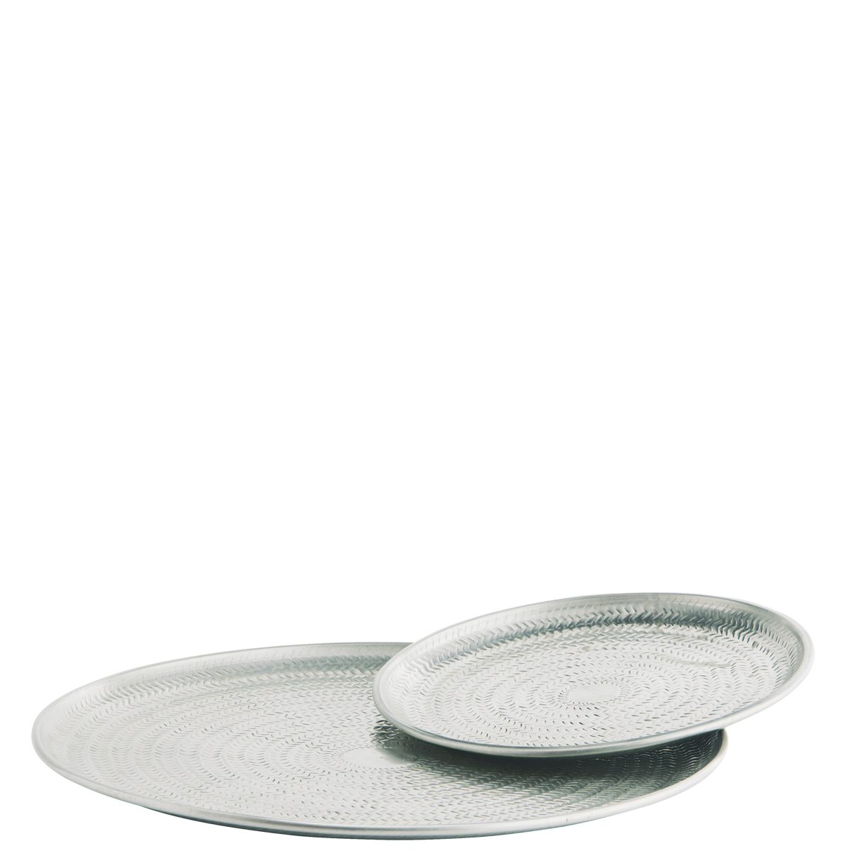 Hand hammered aluminium trays