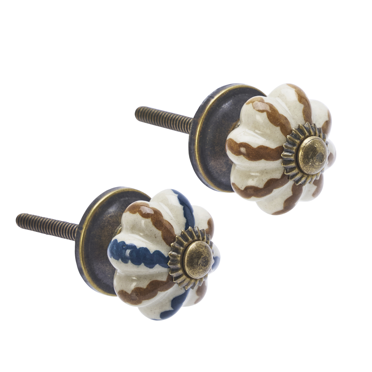 Hand-painted stoneware doorknob