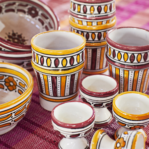 Hand painted stoneware egg cup