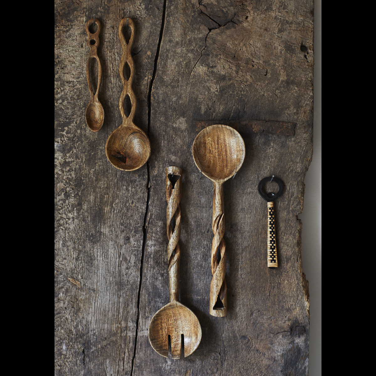 Hand carved wooden spoon