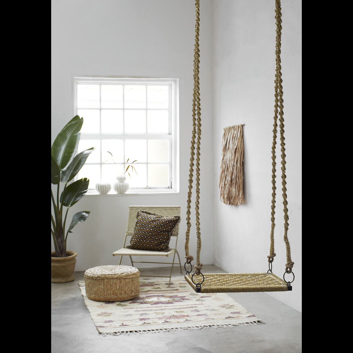 Lounge chair w/ macrame