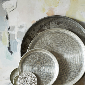 Re-used round iron tray