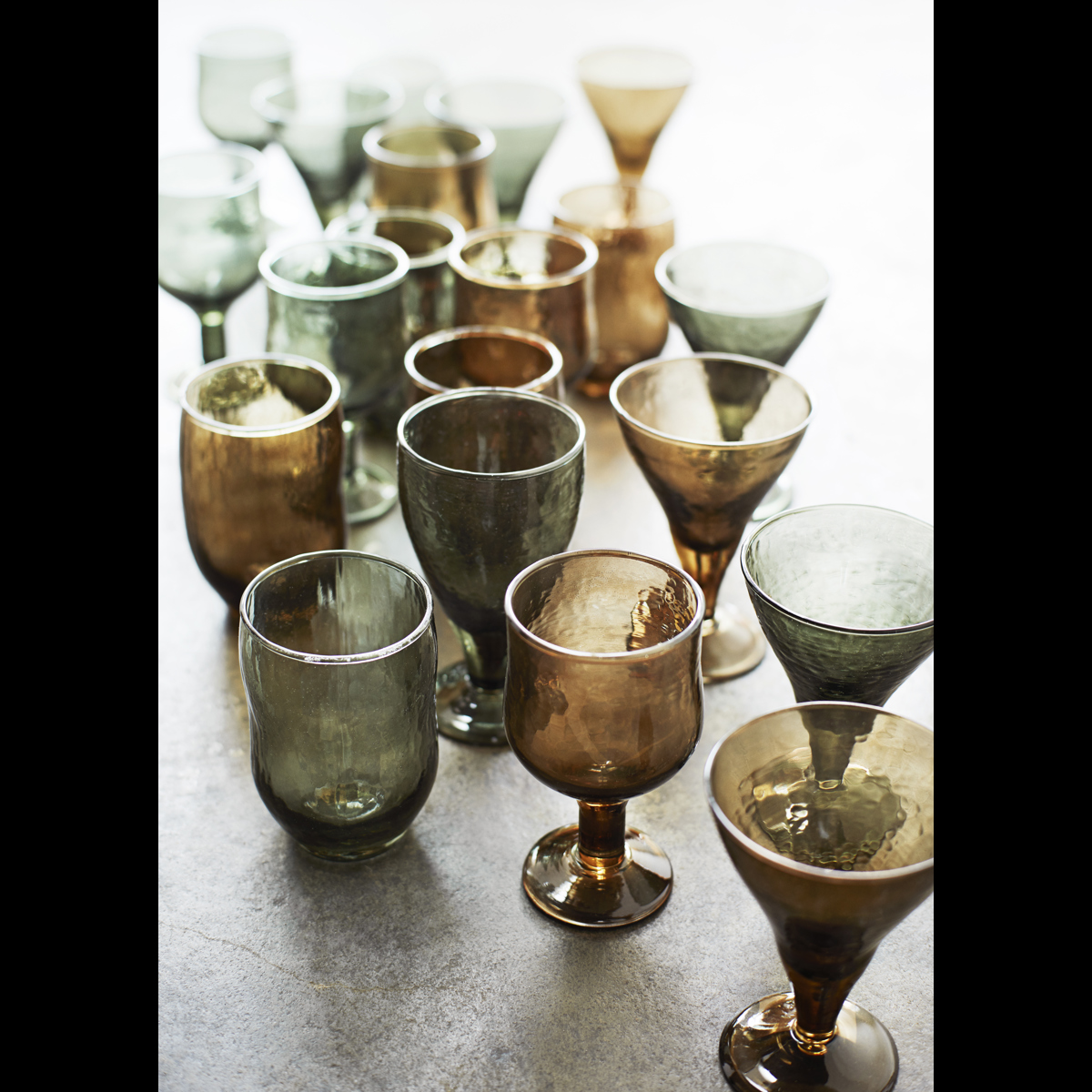 Hammered drinking glass