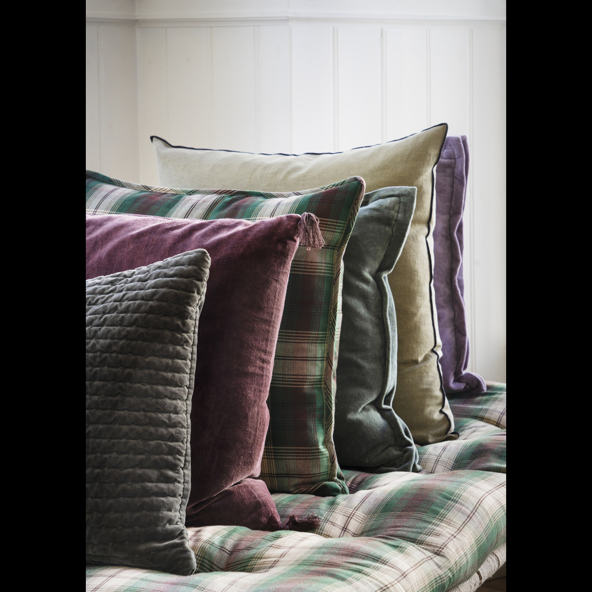 Checked cotton mattress