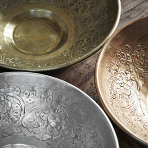 Hand hammered aluminium bowl