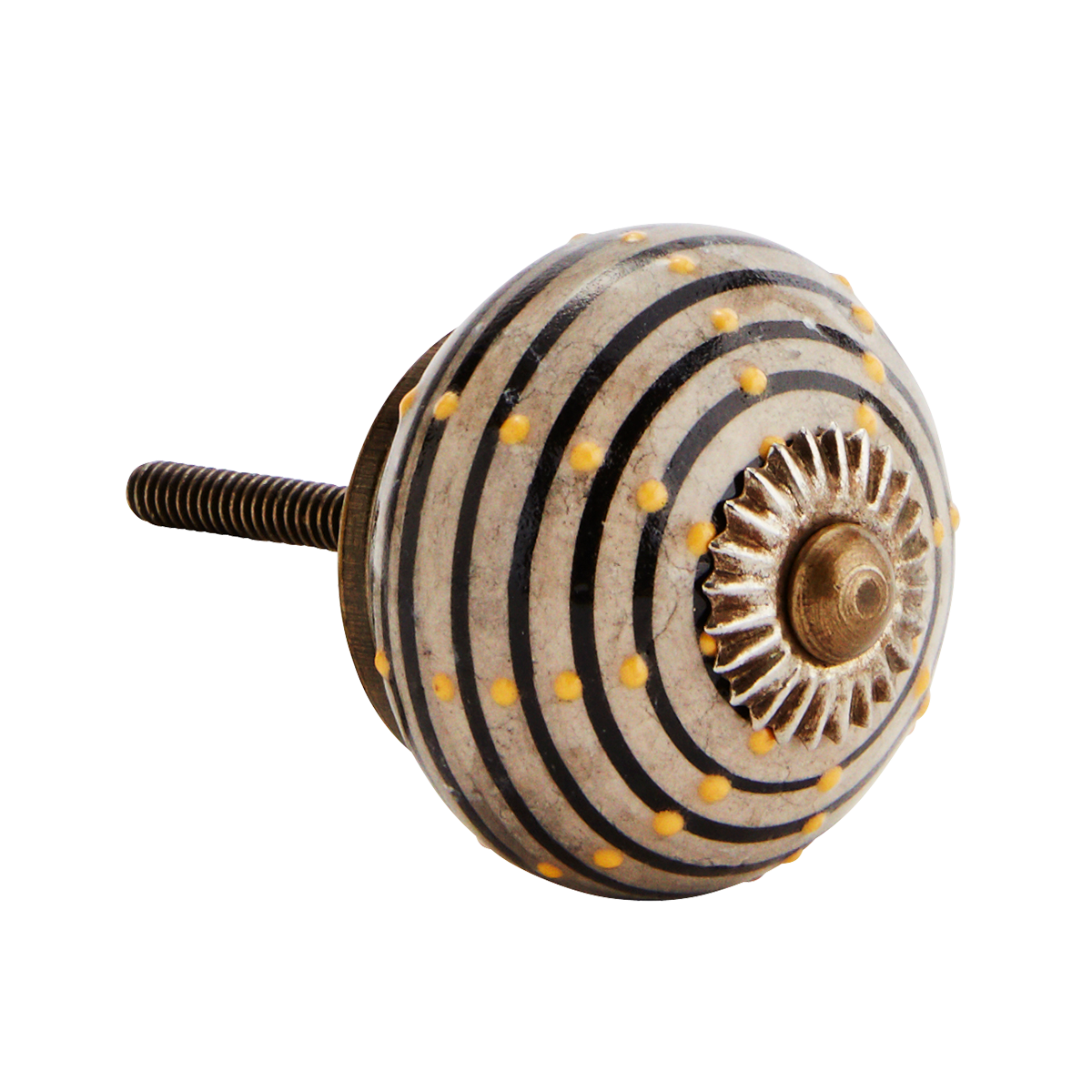 Hand-painted stoneware doorknob