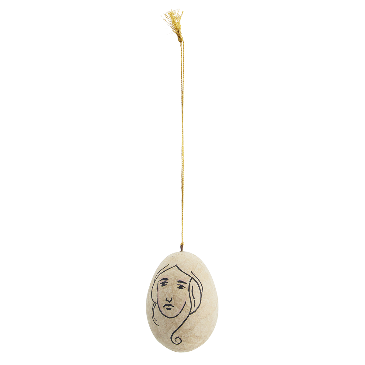 Hand painted paper mache egg
