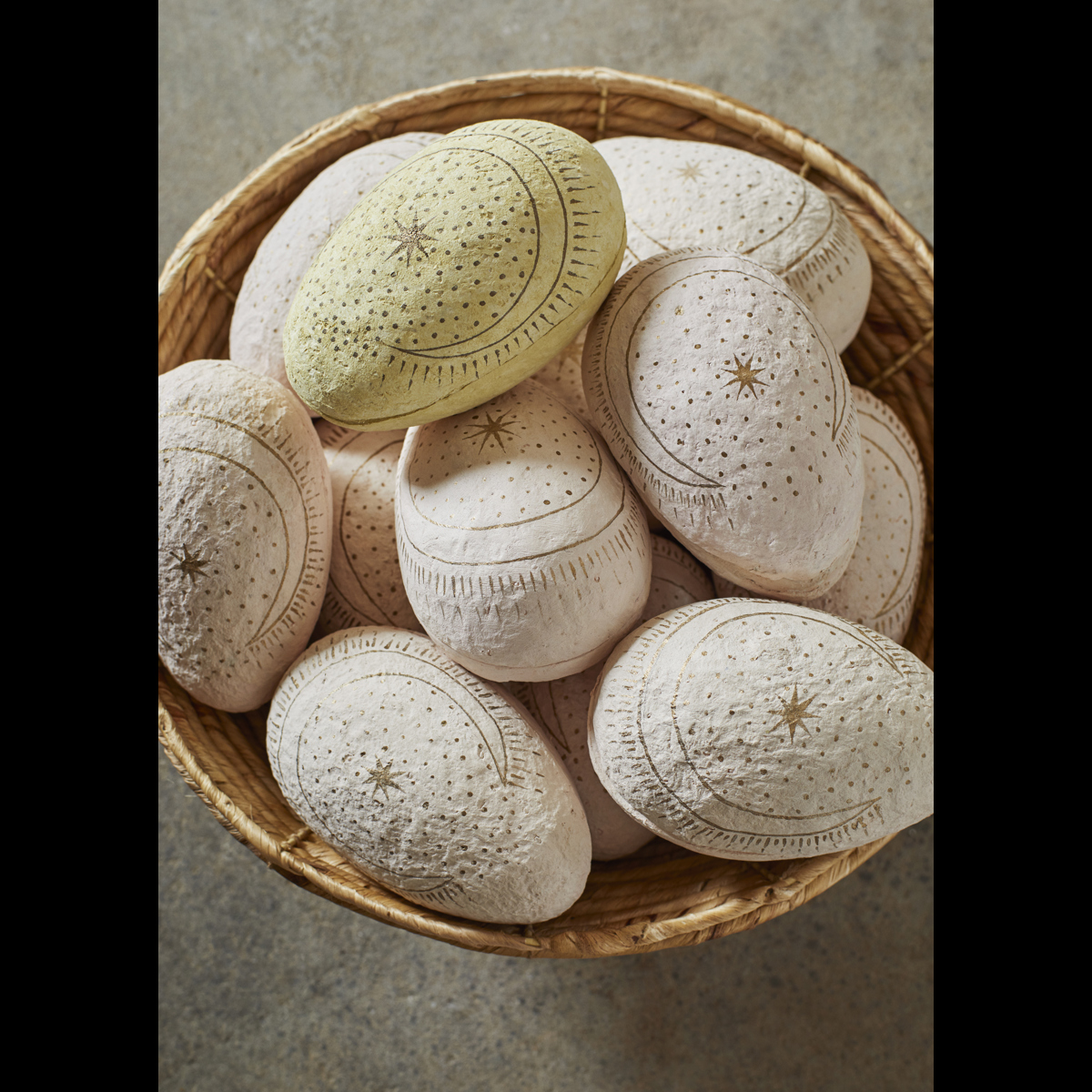 Hand painted paper pulp egg