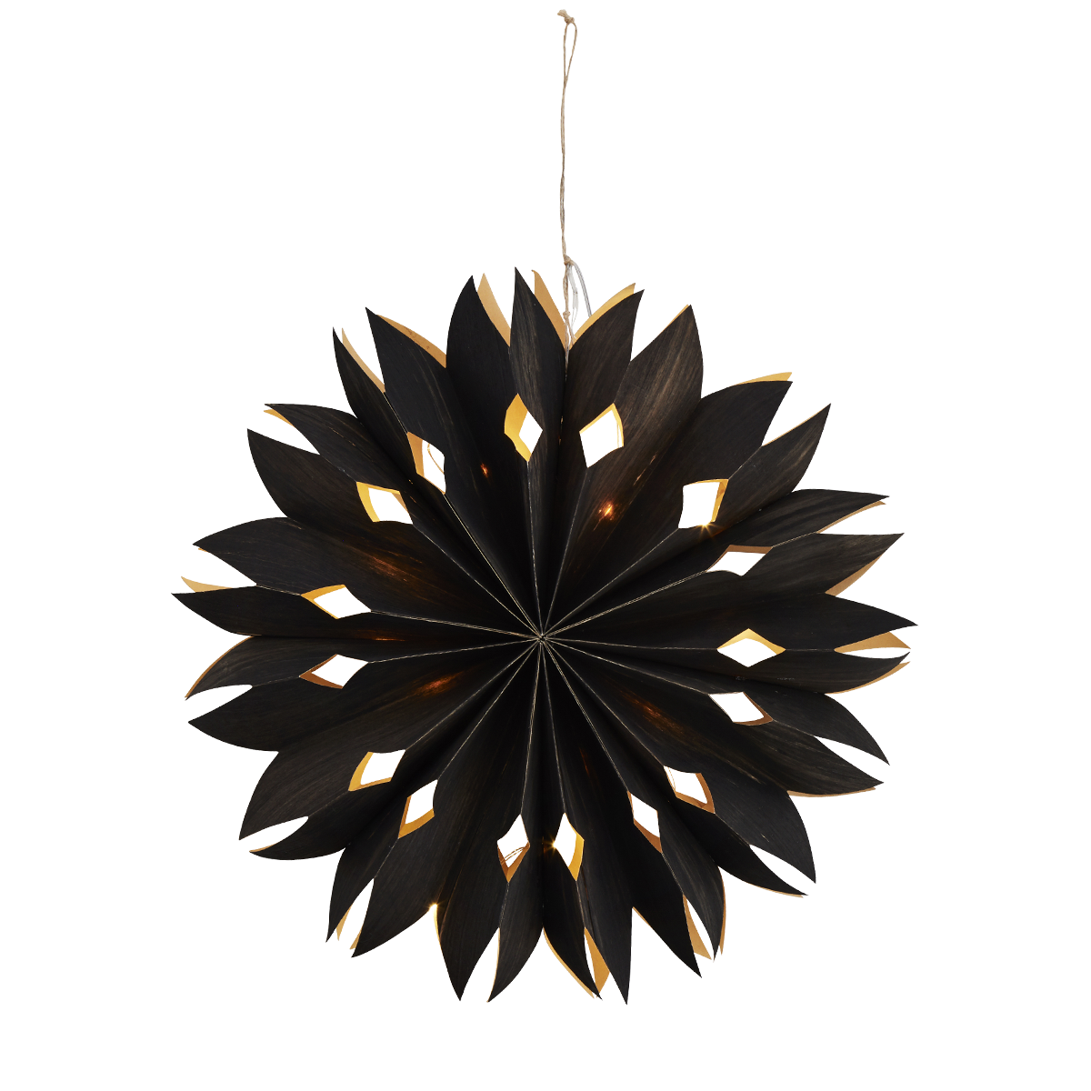 Veneer paper star w/ lights