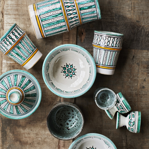 Hand painted stoneware egg cup