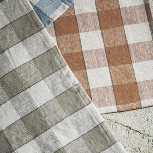 Checked cotton placemat