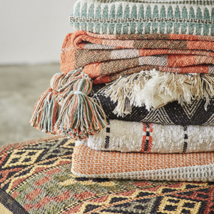 Recycled cotton throw