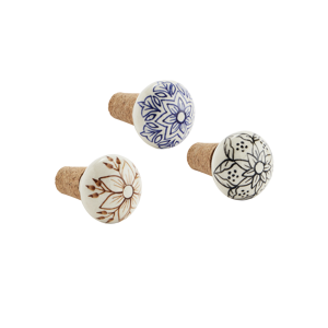 Hand-painted stoneware bottle stopper