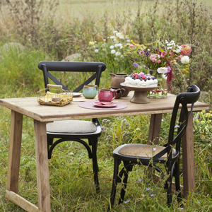 Wooden chair w/ rattan