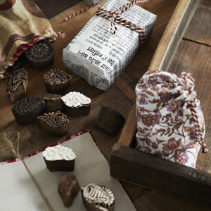 Re-used wooden print blocks 