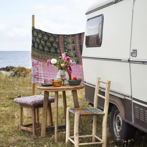 Wooden chair w/ seagrass