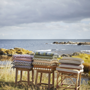 Striped cotton chair pad