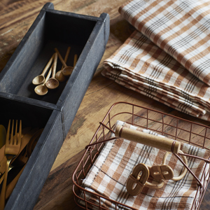 Checked cotton napkin