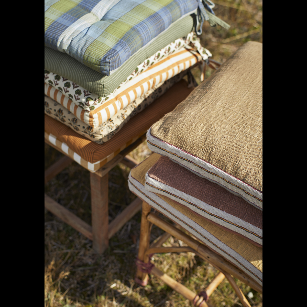 Printed cotton chair pad