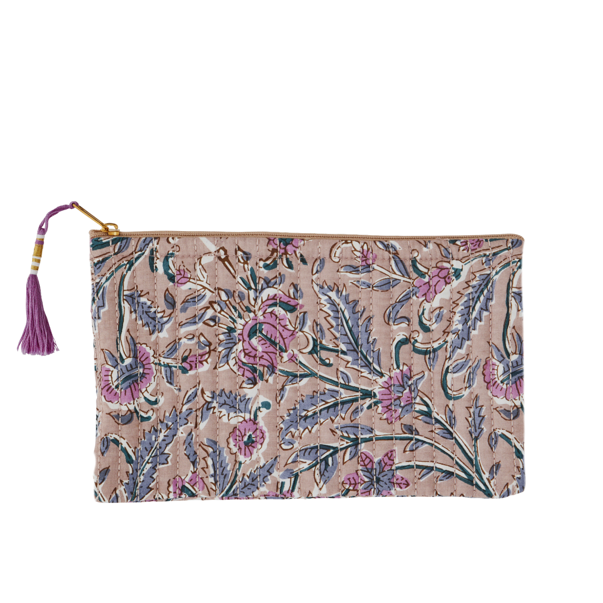 Quilted cotton pouch