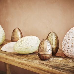 Hand painted paper pulp egg