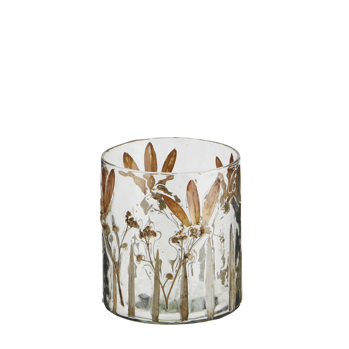 Glass votive w/ flowers