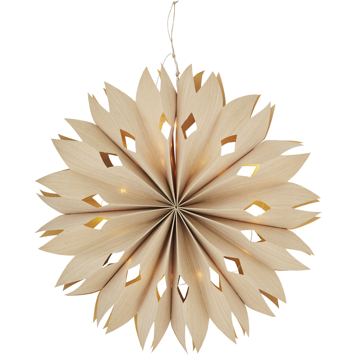Veneer paper star w/ lights