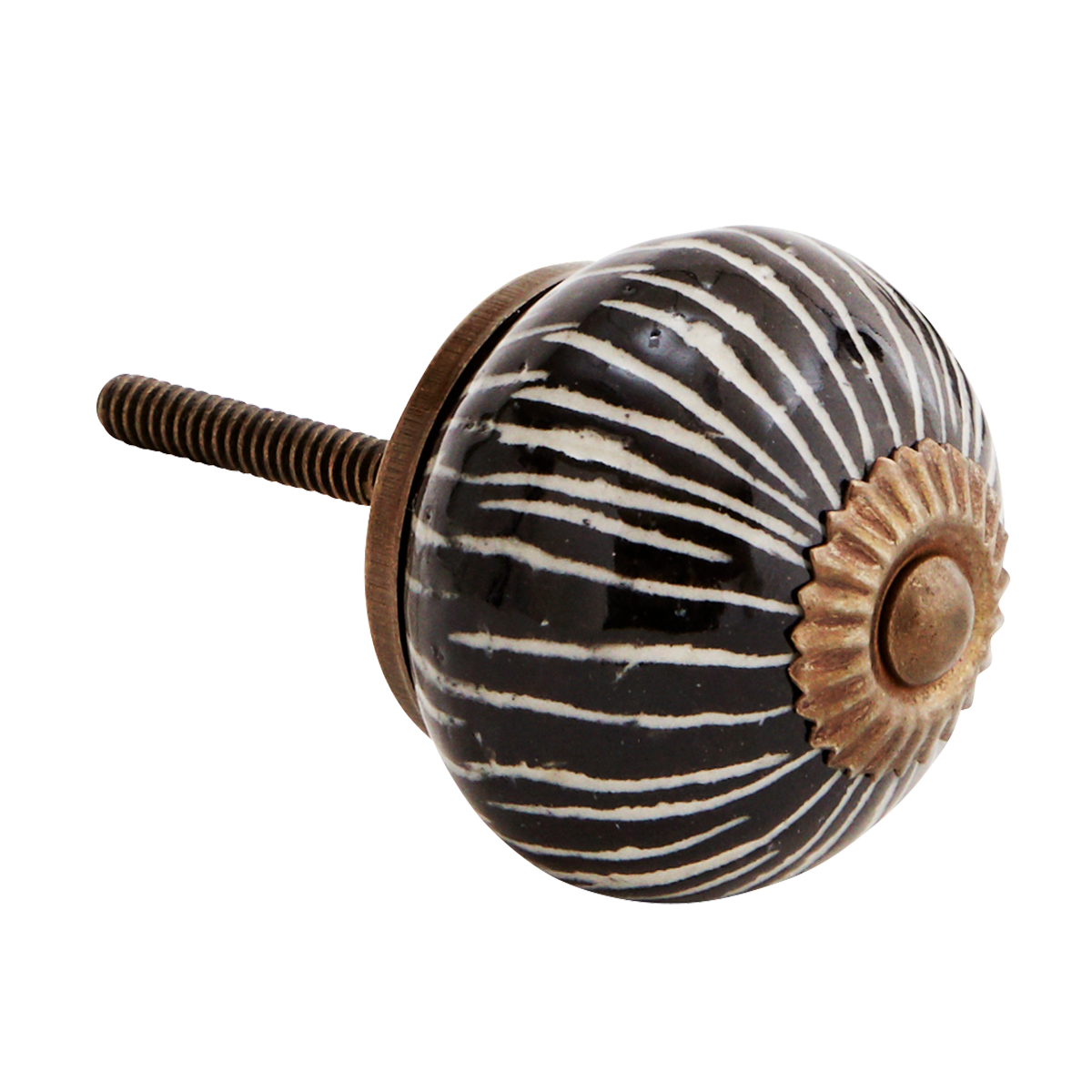 Hand-painted stoneware doorknob