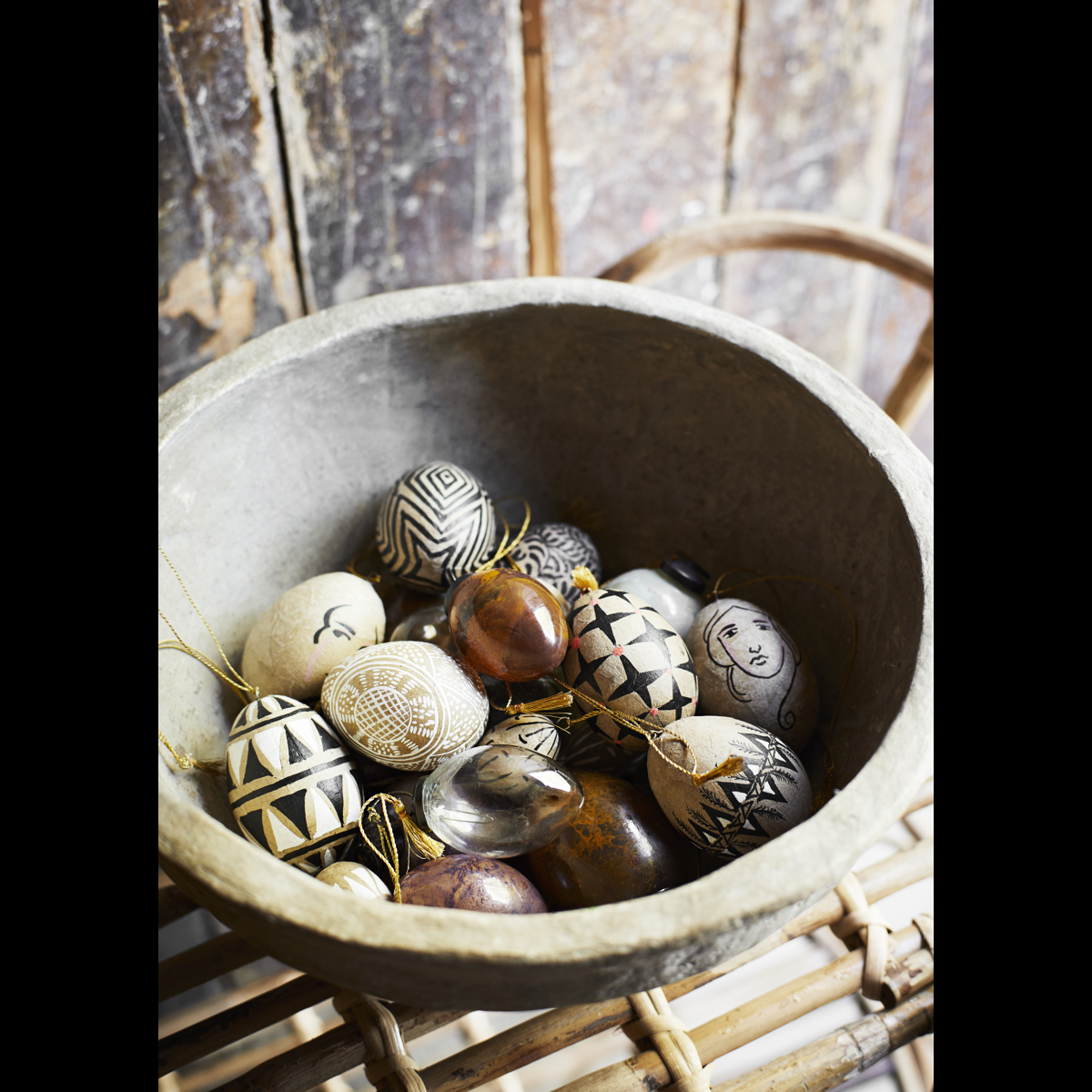 Hand painted paper mache egg