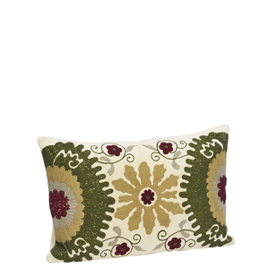 Embroidered velvet cushion cover