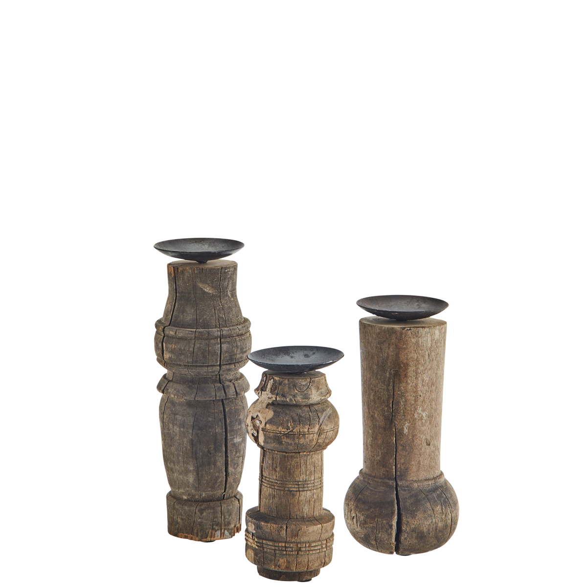 Upcycled wooden candle stands