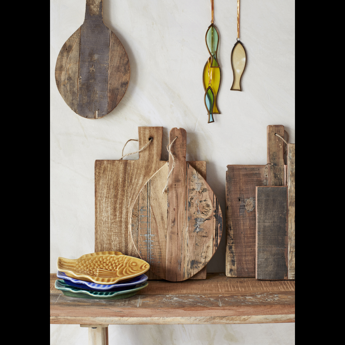 Recycled wooden bench