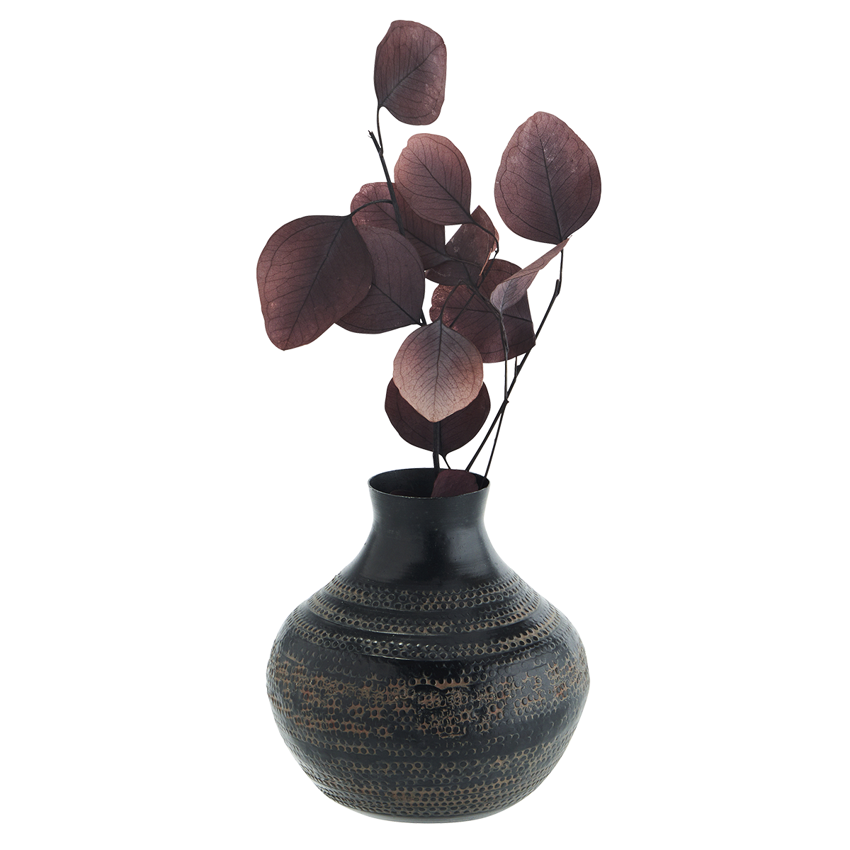 Hammered aluminum vase