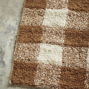 Checked tufted bath mat