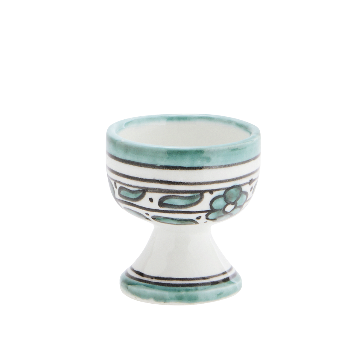 Hand painted stoneware egg cup