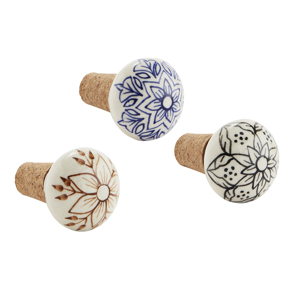 Hand-painted stoneware bottle stopper