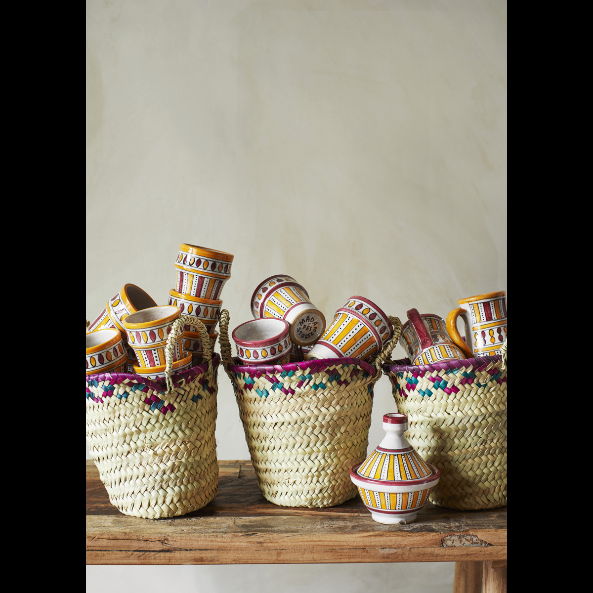 Hand painted stoneware tagine