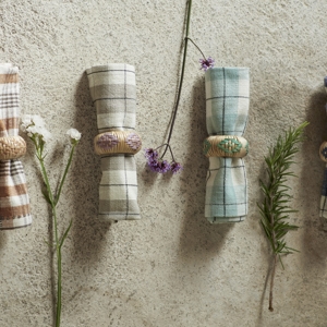 Checked cotton napkin