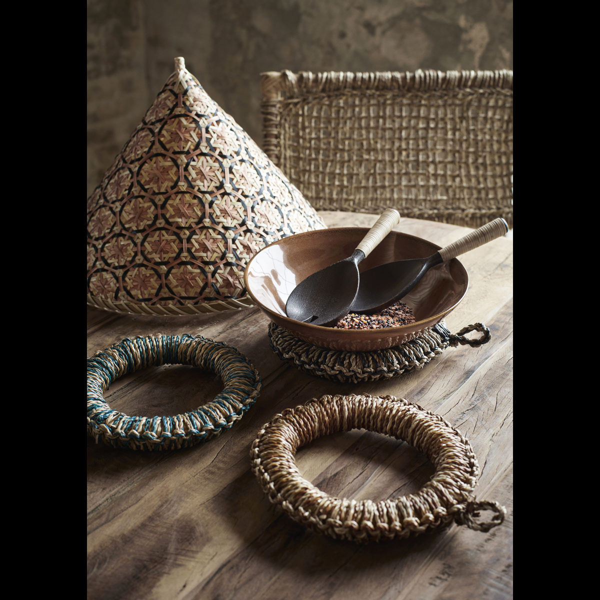 Bamboo chair w/ weaving