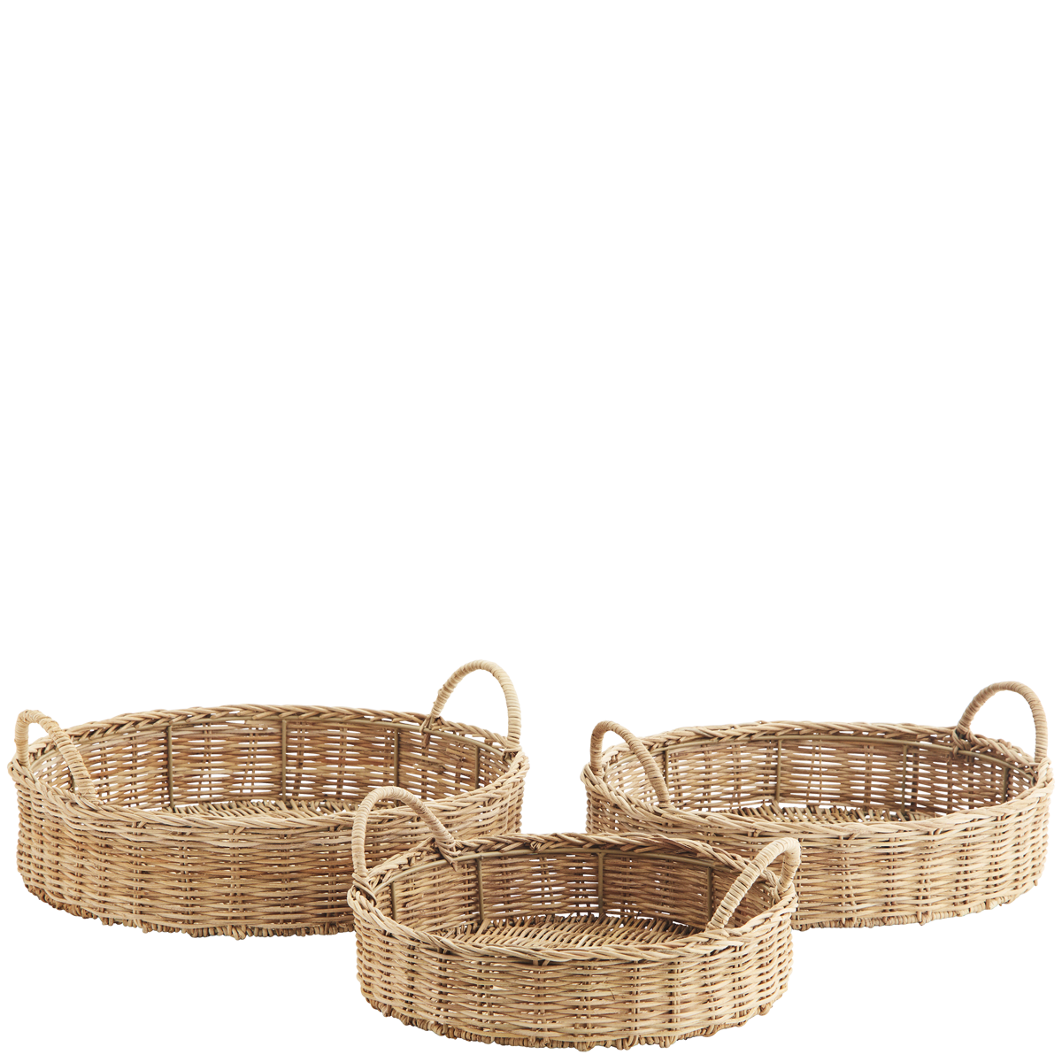Round rattan trays