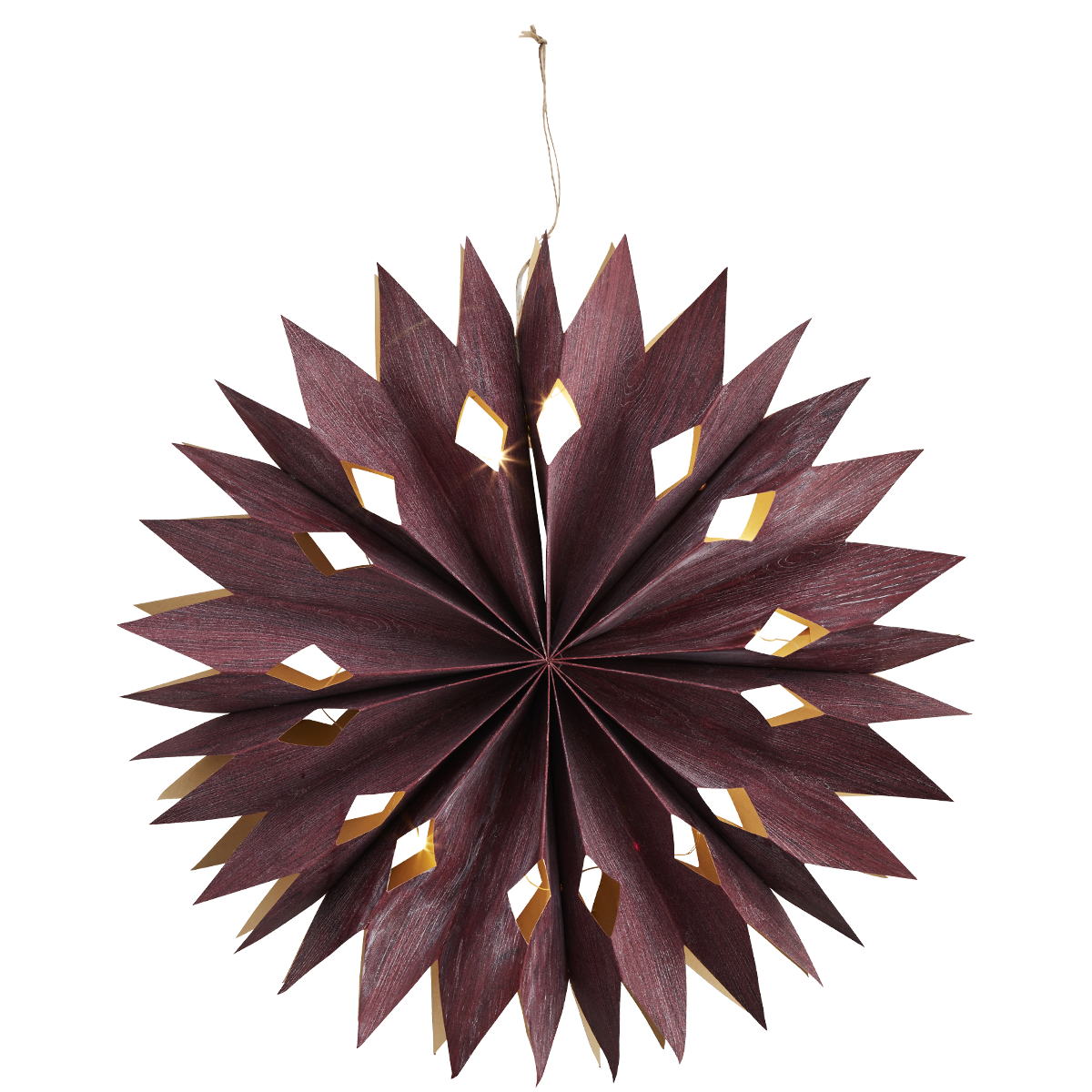 Veneer paper star w/ lights