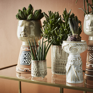 Flower pot w/ face imprint